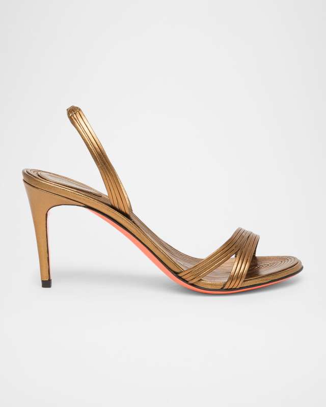 Serpentine Metallic Halter Sandals